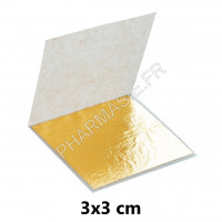 Paquet de 100 Feuilles d'or véritable en or pur 24k - Taille 3x3 cm