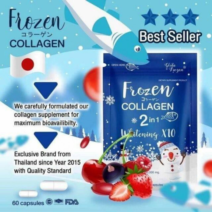 Frozen Collagen Collagène L-Glutathione Blanchissant Whitening Gélules Halal