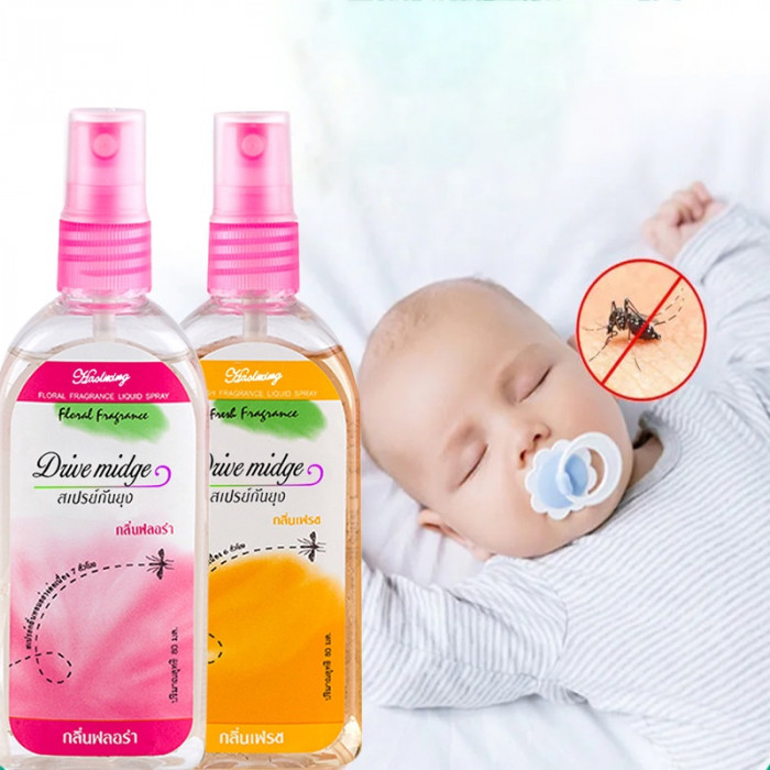 Pack 4 x 80ml Mosquito Repellent Soffell Liquid Spray Floral Fragrance